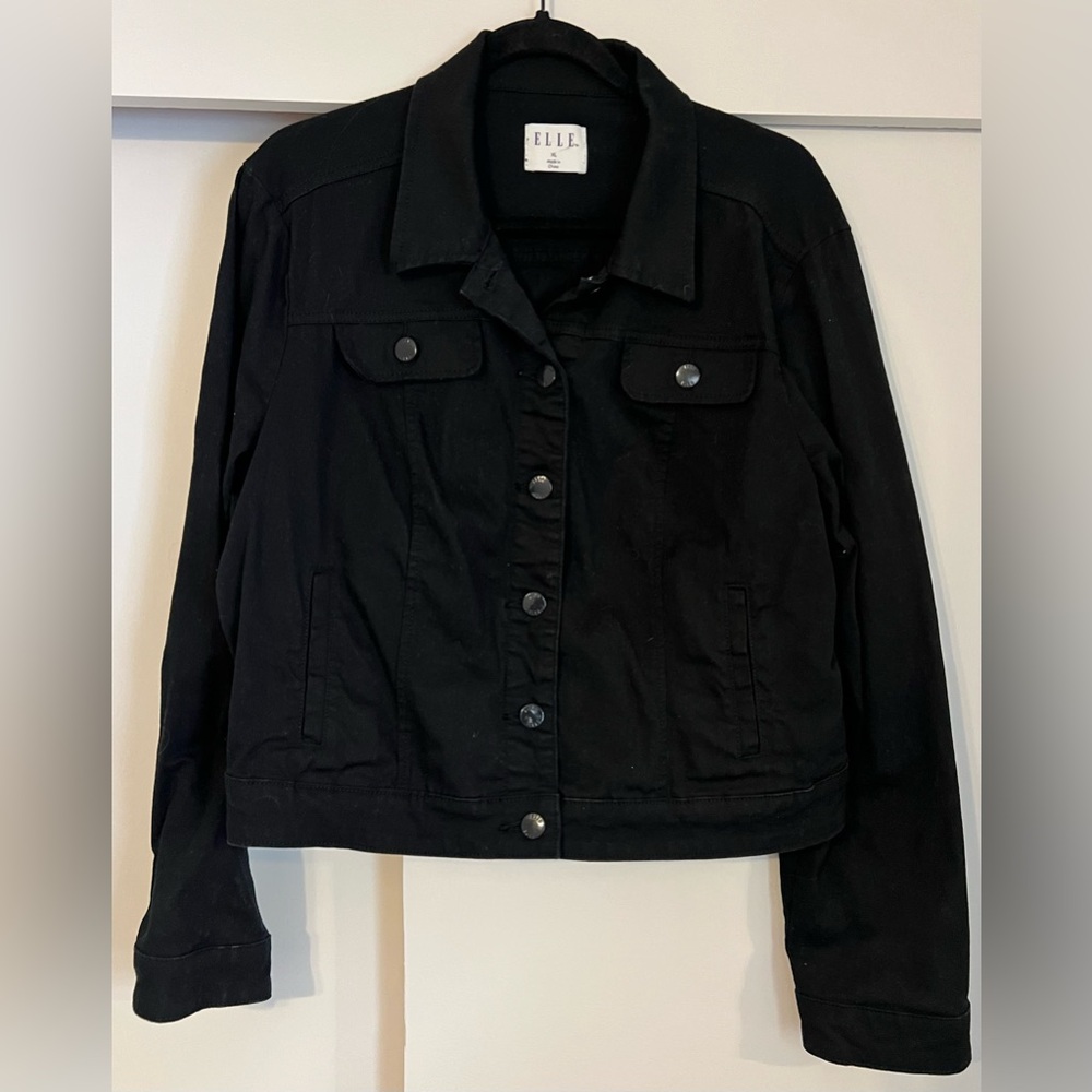 Elle Women's Classic Black Jean Jacket